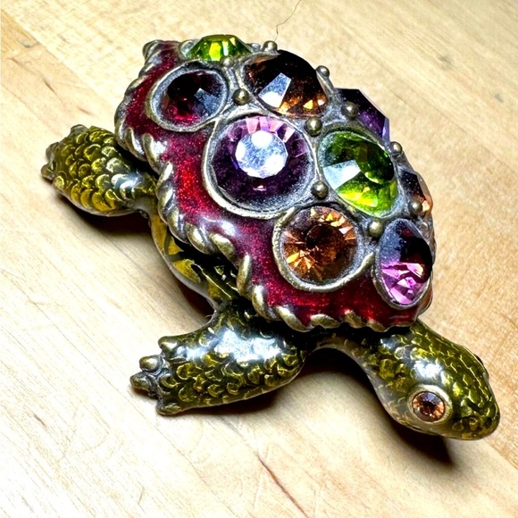 Jay Strongwater Swarovski St. Petersburg Sasha Jeweled Turtle Small Trinket Box - Picture 1 of 4